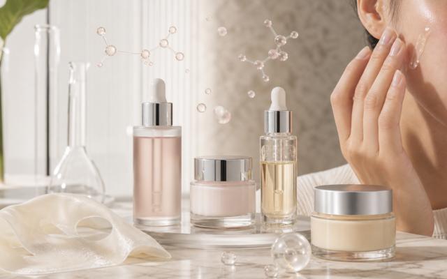 Sérums y cremas de skincare inspirados en PDRN, exosomas y péptidos